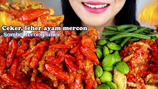 ASMR CEKER MERCON, LEHER AYAM MERCON, SAMBEL TERONG | ASMR MUKBANG INDONESIA