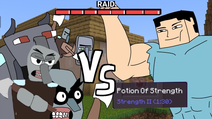 GIGA STEVE VS RAID [Minecraft animation]