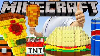 LEGO FAST FOOD Mukbang Challenge แอนิเมชั่น Minecraft - Stop Motion Cooking & Asmr