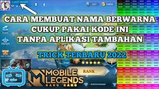 Cara Membuat Nama Profile Berwarna Mobile Legends - Tulisan Hijau, Biru, Merah, Gold, Ungu dll