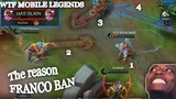 WTF Mobile Legends | Funny Moments | WHY FRANCO GOT BAN because of 300IQ OMG