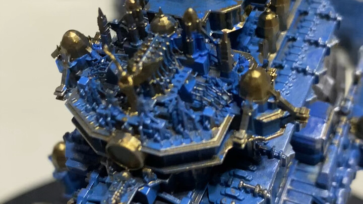 Warhammer 40k Emperor-class battle damage slag painting practice work