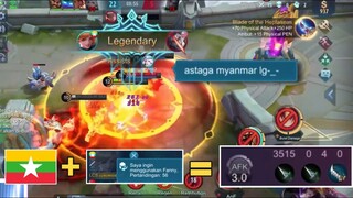 56 MATCH FANNY PAKE BANDERA MYANMAR MUSUH LANGSUNG AFK KWKW! - Mobile Legends