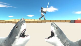 Run Away from Hungry Sharks - Animal Revolt Battle Simulator