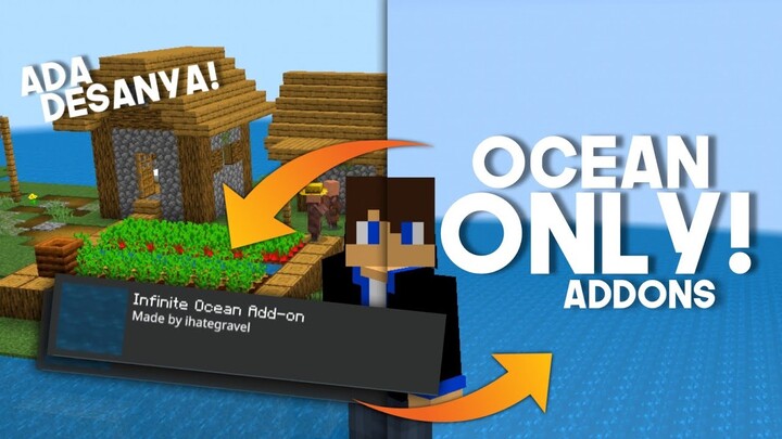 Addon Ocean Only Terbaru! Mcpe 1.17+ Ada Village Nya! | Addon Minecraft Pocket Edition