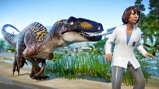 2x UTHARAPTOR vs 2x SPINORAPTOR Breakout and Fight - Jurassic World Evolution