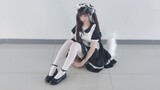 Otaku Dancing by Cat-Ear Maid Wearing White Stockings