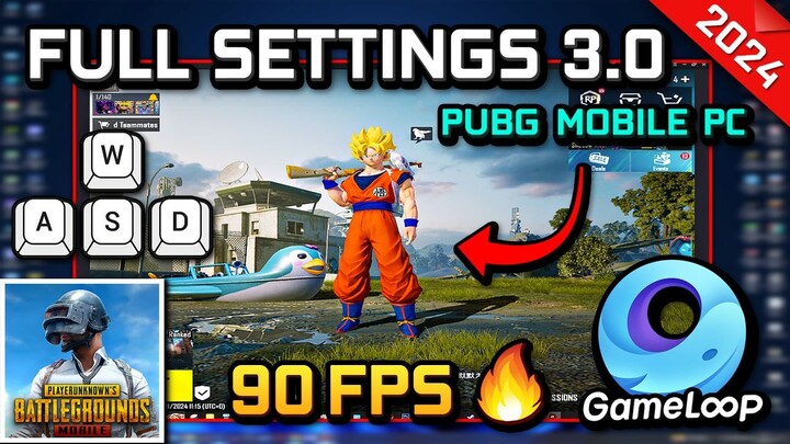 อัพเดทการตั้งค่าพับจีโมบายทั้งหมด! FKLzz | PUBG MOBILE 3.0 90FPS PC Emulator Gameloop (2024)