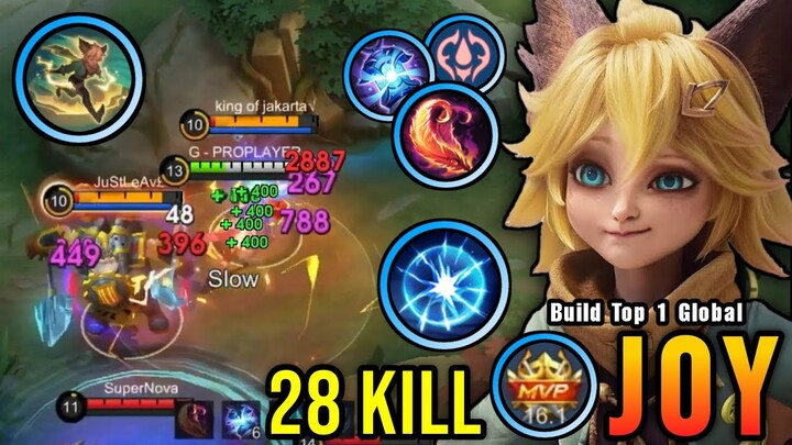 28 Kills!! Monster Offlane Joy Unlimited Shield and LifeSteal!! - Build Top 1 Global Joy ~ MLBB