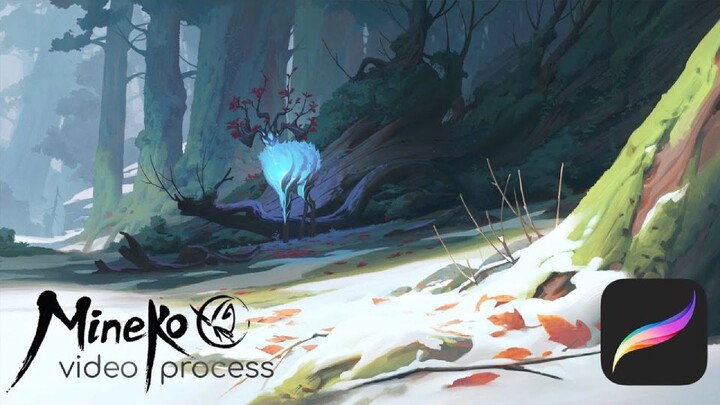[Painting|Painting Process] Patron Saint? Maybe.. have you been guided to this forest too - Procreat
