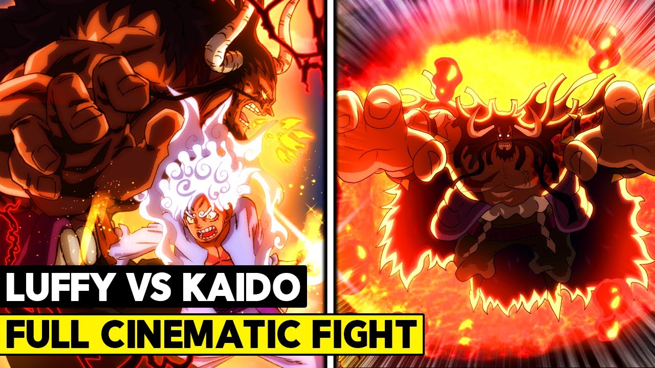 Luffy(Gear 5) Vs Kaido FULL FIGHT(with music) #luffy #kaido #onepiece