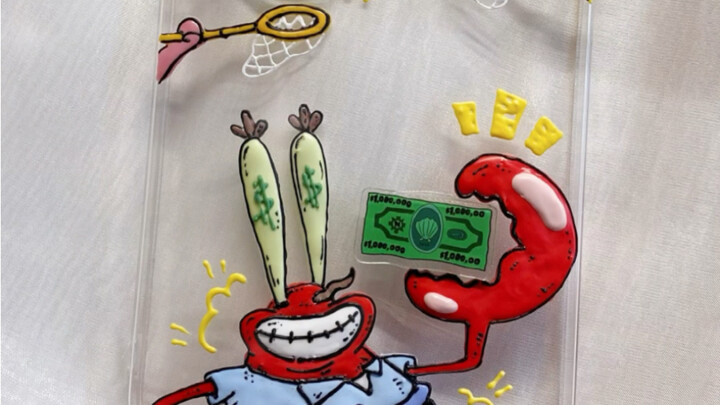 Catch it! Hand-painted Mr. Krabs with butter glue