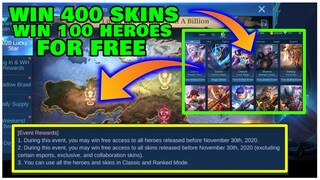 [ HOW ] Win 400+ Skins + 100+ Heroes for FREE | 2020 Lucky Player | MLBB