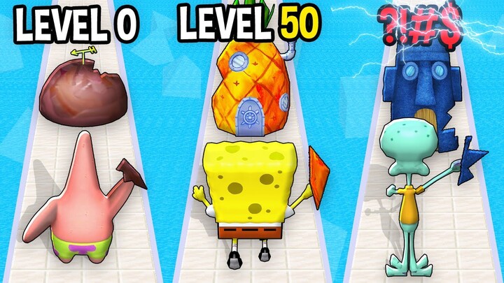 Monster School: SpongeBob House Build GamePlay Mobile Game Runner Max Level - Minecraft Animation