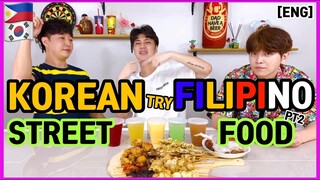 [REACT] Korean Try Filipino Street Food pt. 2  (ENG SUB) # 48