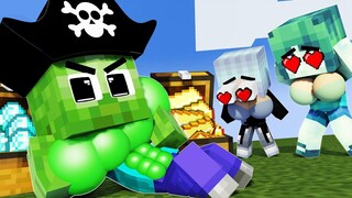 Monster School BABY ZOMBIE TREASURE HUNT - เรื่องเศร้า - Minecraft Animation