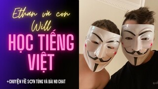 Hai bố con học tiếng việt, và gửi lời nhắn đến Sơn Tùng