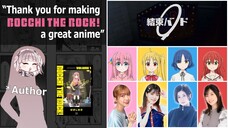 Author of Bocchi The Rock thanking the cast of Kessoku Band members