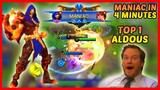 Maniac in 4 minutes Without Using his Ult | Top 1 Aldous by Shizu - Mobile Legends - MLBB