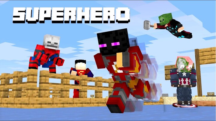 Monster School :  MOBS BECAME SUPERHEROES - Minecraft Animation