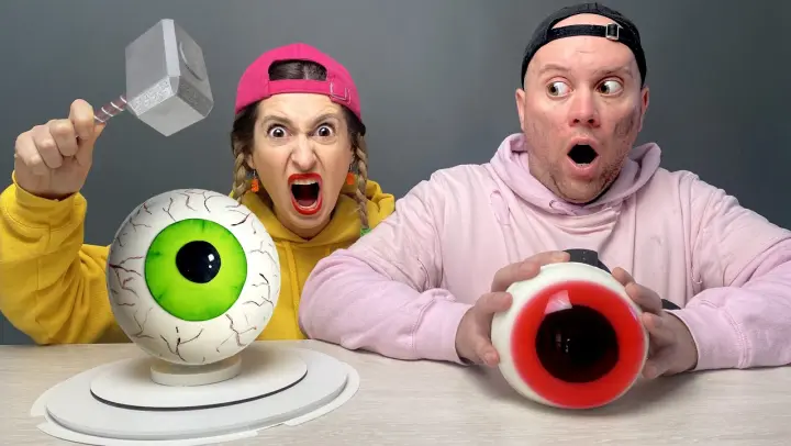 Mukbang Giant Eyeballs Jelly vs Chocolate 골드 디저트 먹방 Hubabu