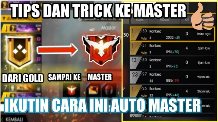 TIPS CARA CEPAT PUSH RANK KE MASTER DI FREE FIRE