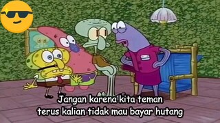 meme spongebob : sampai kiamat tidak mau bayar hutang