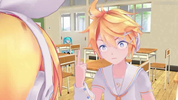 [Kagamine Twins MMD] I'm shocked! Lian actually did this to Ling in the classroom!