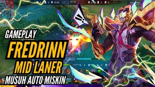 MAIN FREDRINN MID LANE AUTO BIKIN MUSUH SUREN!!! GAMEPLAY FREDRINN MIDLANER - BUILD & EMBLEM TERBAIK