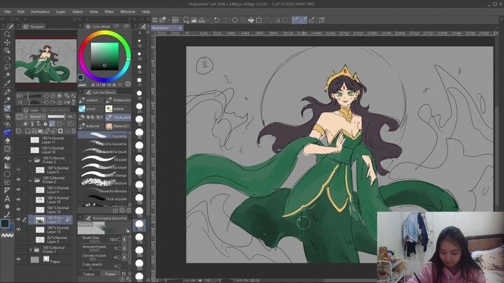 [Speed Paint] Nyi Blorong rough colored sketch 02