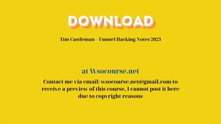 (WSOCOURSE.NET) Tim Castleman – Funnel Hacking Notes 2023