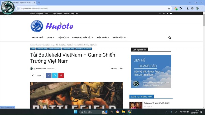 Hướng Dẫn Cài Đặt Battlefield VietNam - Hupote