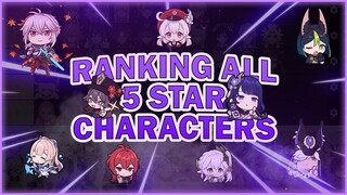 Ranking All 5 Star Characters in Genshin Impact