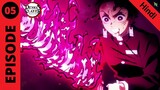 Demon Slayer Season 3 Episode 5 in hindi | Bright Red Blade