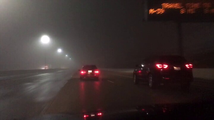 driving home in heavy fog playing studio ghibli Jazz