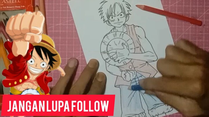 coloring Luffy one piece