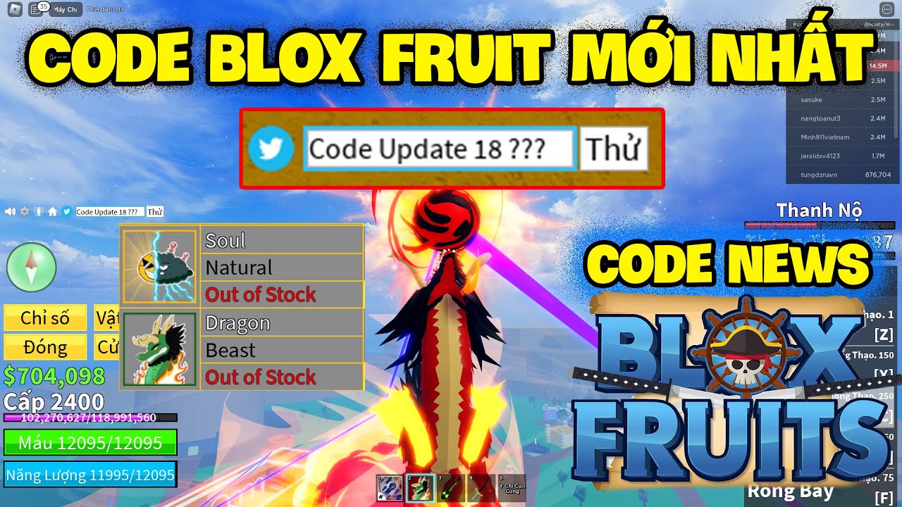 Roblox  Nhập 2 CODE Blox Fruit Mới Nhất 2x Exp Thời Điểm Hiện Tại Vẫn Còn  Nhập Được. - BiliBili