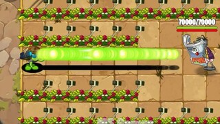 PvZ2困难挑战 - 100个植物最高等级对战超级速度大爷70000血