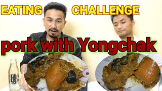 Pork with Yongchak curry EATING CHALLENGE Manipuri || oksa ga Yongchak thongba chaba  thuba tanaba