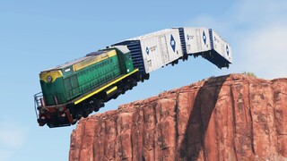 Trains vs Cliff | BeamNG.Drive