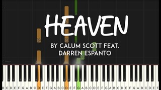 Heaven by Calum Scott feat. Darren Espanto synthesia piano tutorial +sheet music