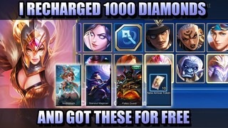 I RECHARGED 1,000 DIAMONDS TO GET FREE SKINS AND HERO - GRATITUDE GIFTS EVENT