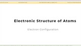 Electron Configuration / Chemistry Subject
