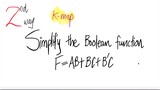 2nd/2ways: [k map] logic Simplify the Boolean function F=AB+BC+B'C