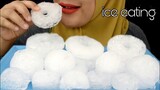 ASMR ICE EATING |CRUSHED ICE HALFMOON,DONUTS,AND SNOWBALL|| MAKAN ES BATU || ASMR INDONESIA