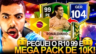 GANHEI O RONALDINHO 99 NO MEGA PACK OPEN DE 10K DE FP! 🤑🇧🇷 | NOVO TIME MONTADO BUGADO 😱 - FC MOBILE