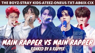 ranking the main rappers of THE BOYZ, STRAY KIDS, ATEEZ, ONEUS, TXT, AB6IX, & CIX