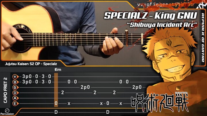 Jujutsu Kaisen Season 2 OP - SPECIALZ by King Gnu - Acoustic (Fingerstyle Guitar Cover) TAB Tutorial