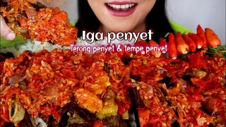 ASMR PENYETAN IGA + TERONG PENYET + TEMPE PENYET | ASMR MUKBANG INDONESIA