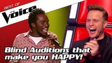 TOP 10 | HAPPY & FUNNY Blind Auditions that make you SMILE in The Voice